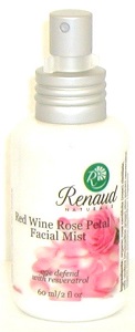 Red Wine Rose Petal Facial Mist age defend with Resveratrol