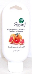 White Tea Pink Grapefruit 2-in-1 Facial Exfoliant + Masque skin bright with kojic acid